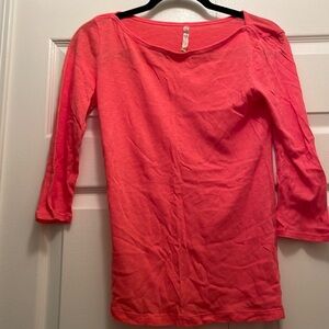 Ann Taylor Loft Coral Quarter Length Shirt